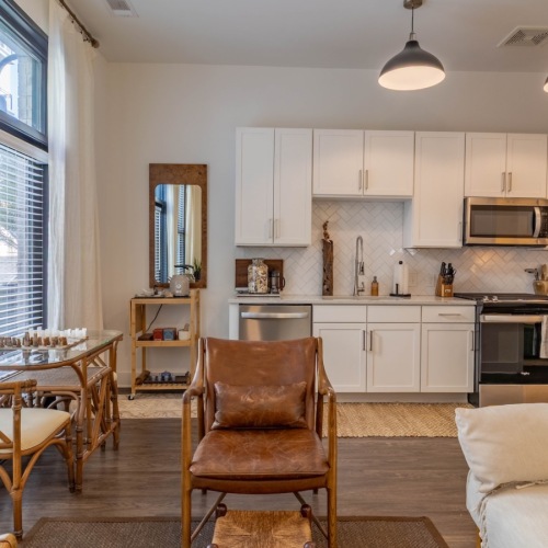 living room with large windows