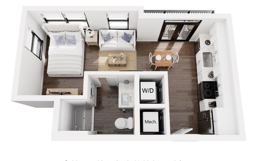 Sudbrook - Studio floorplan layout with 1 bathroom and 347 square feet
