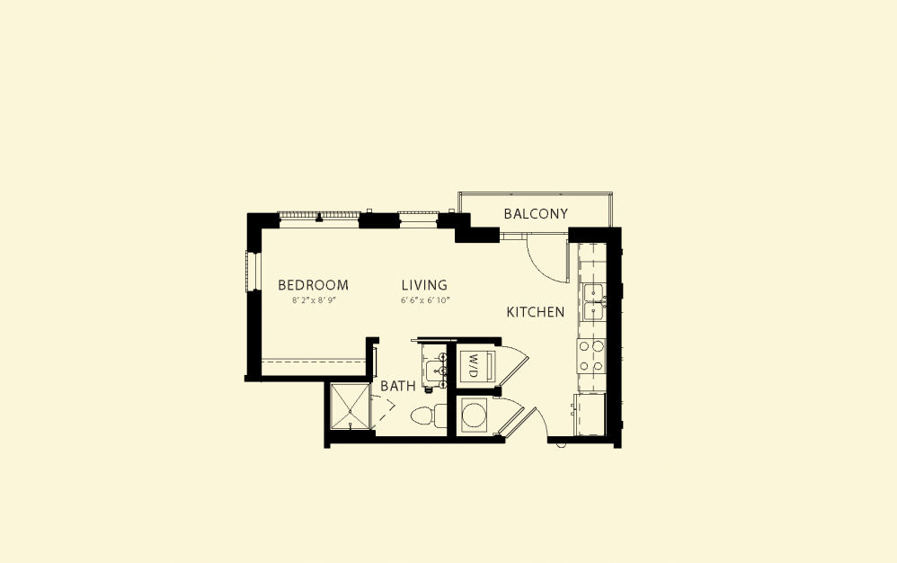 Sudbrook - Studio floorplan layout with 1 bath and 347 square feet.